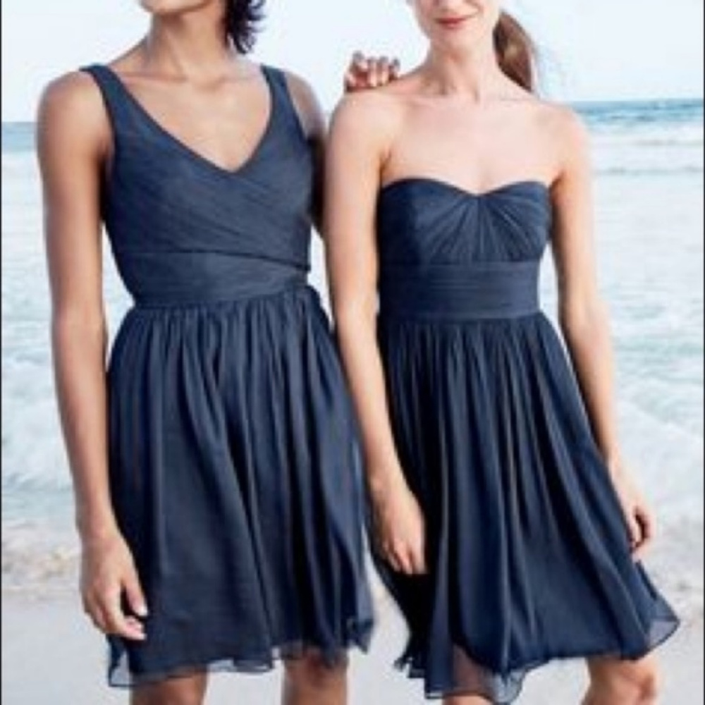 J CREW Marbella Strapless Silk Chiffon Dress 8P